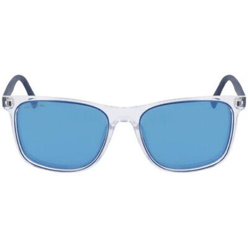 Lacoste L882S Sunglasses Men Crystal Navy Rectangle 55mm