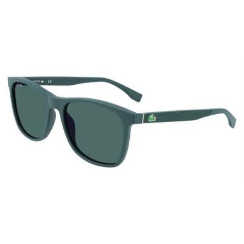 Lacoste L860SE Sunglasses Men Dark Green Matte Rectangle 56mm