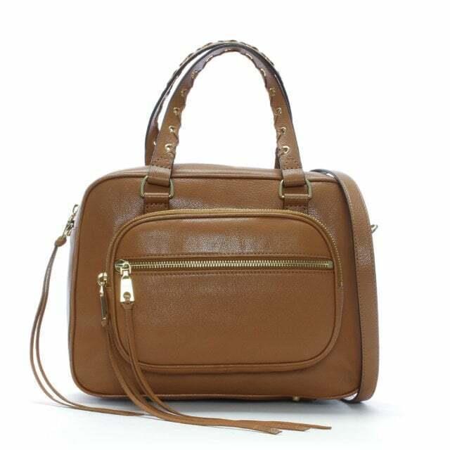 Dkny Shanna Md Satchel Top Handle Driftwood Brown Leather Crossbody