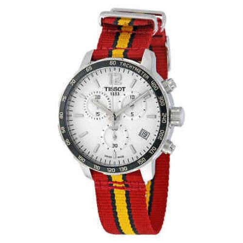 Tissot Quickster Miami Heat Nba Special Edition Silver Dial Men`s Watch - Silver Dial, Red Band, Black Bezel
