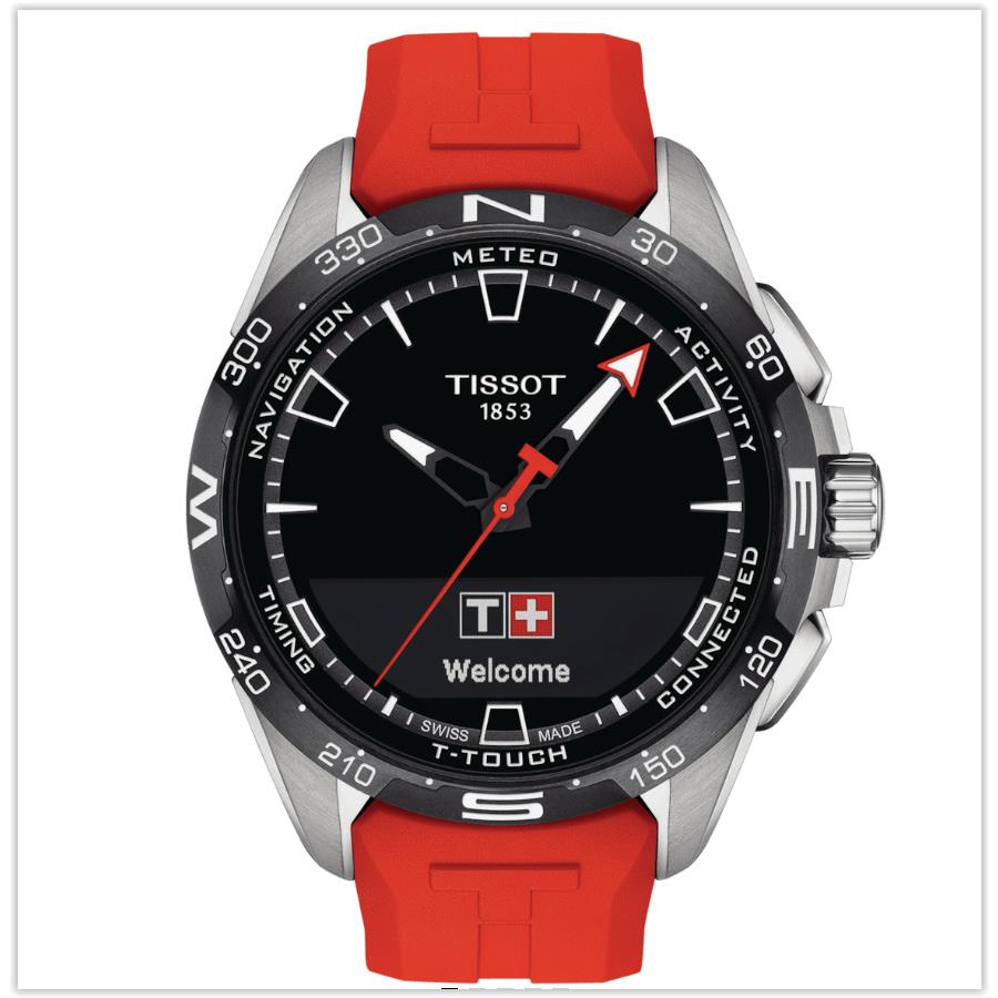 Tissot T-touch Connected Solar Titanium Watch T121.420.47.051.01 Red Strap