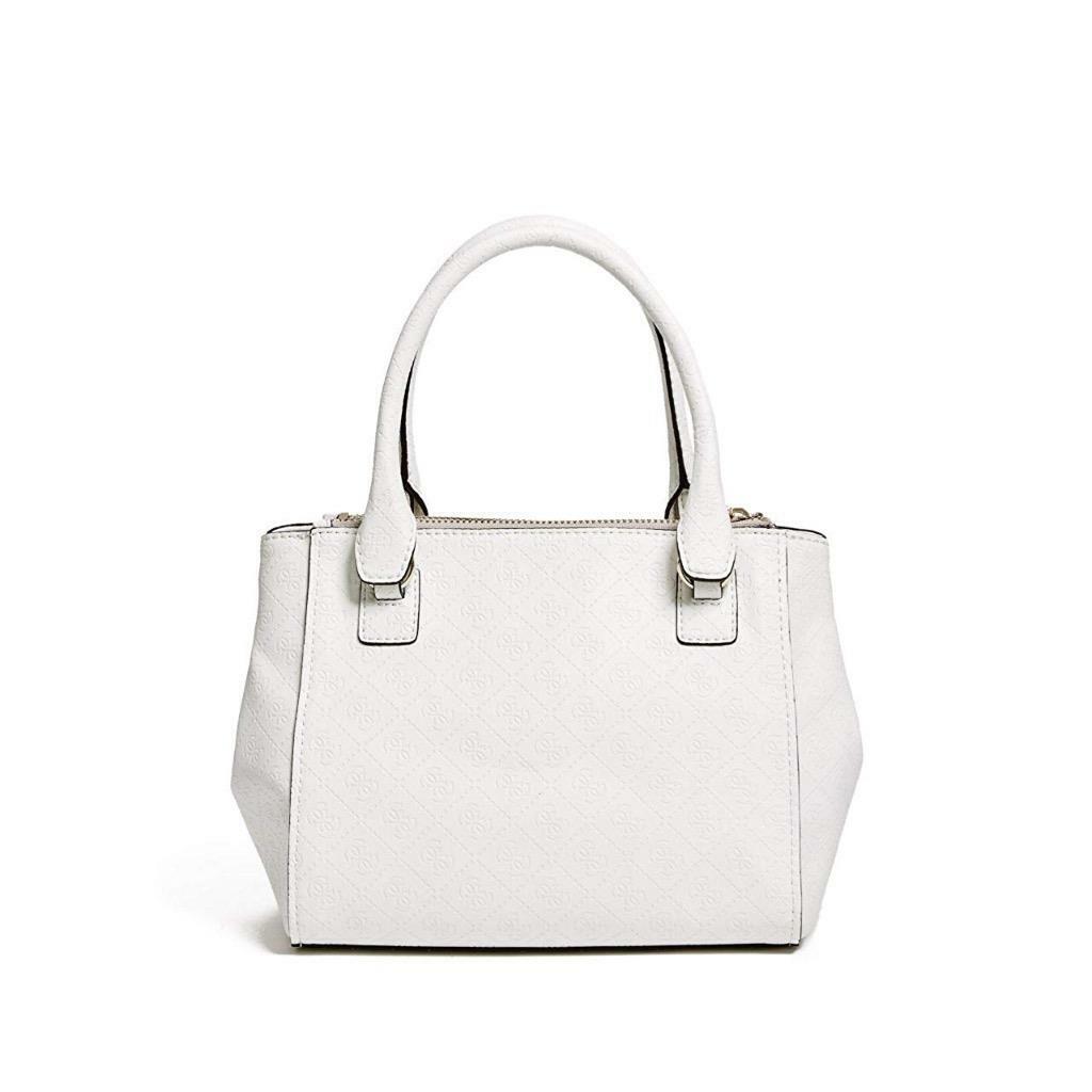 Guess Shantal Signature Embossed Satchel Bone