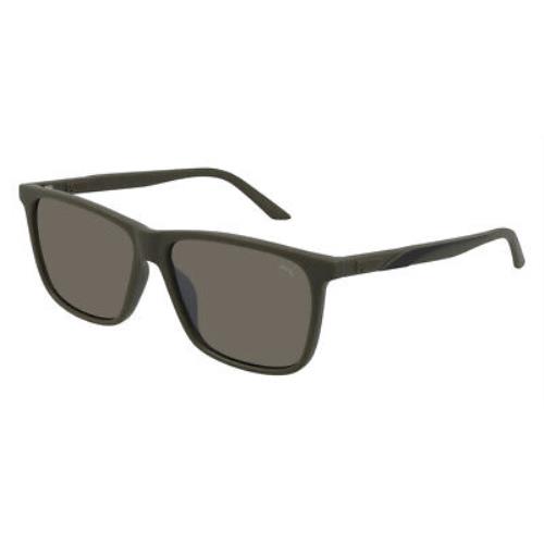Puma PU0322S Men Sunglasses Rectangle Green 58mm