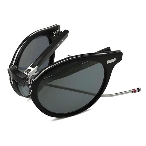 Thom Browne sunglasses  - Matte Black-Silver Frame, Dark Grey-AR Lens
