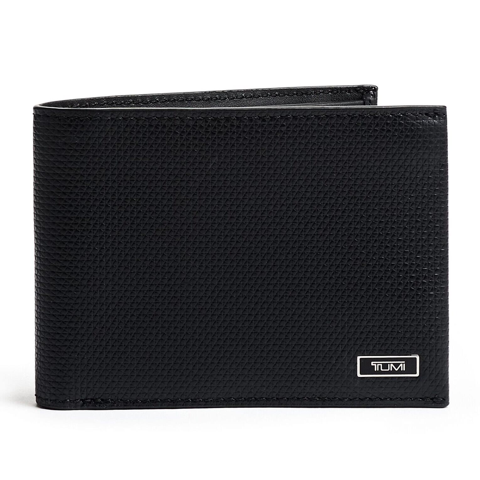 Mens Tumi Monaco Black Embossed Leather Double Billfold Wallet ...