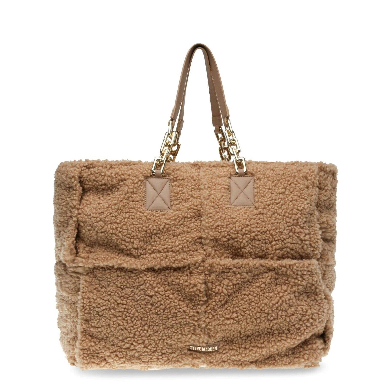 Steve Madden Sherpa Tote Brown Gold - Steve Madden bag - 193624921506 ...