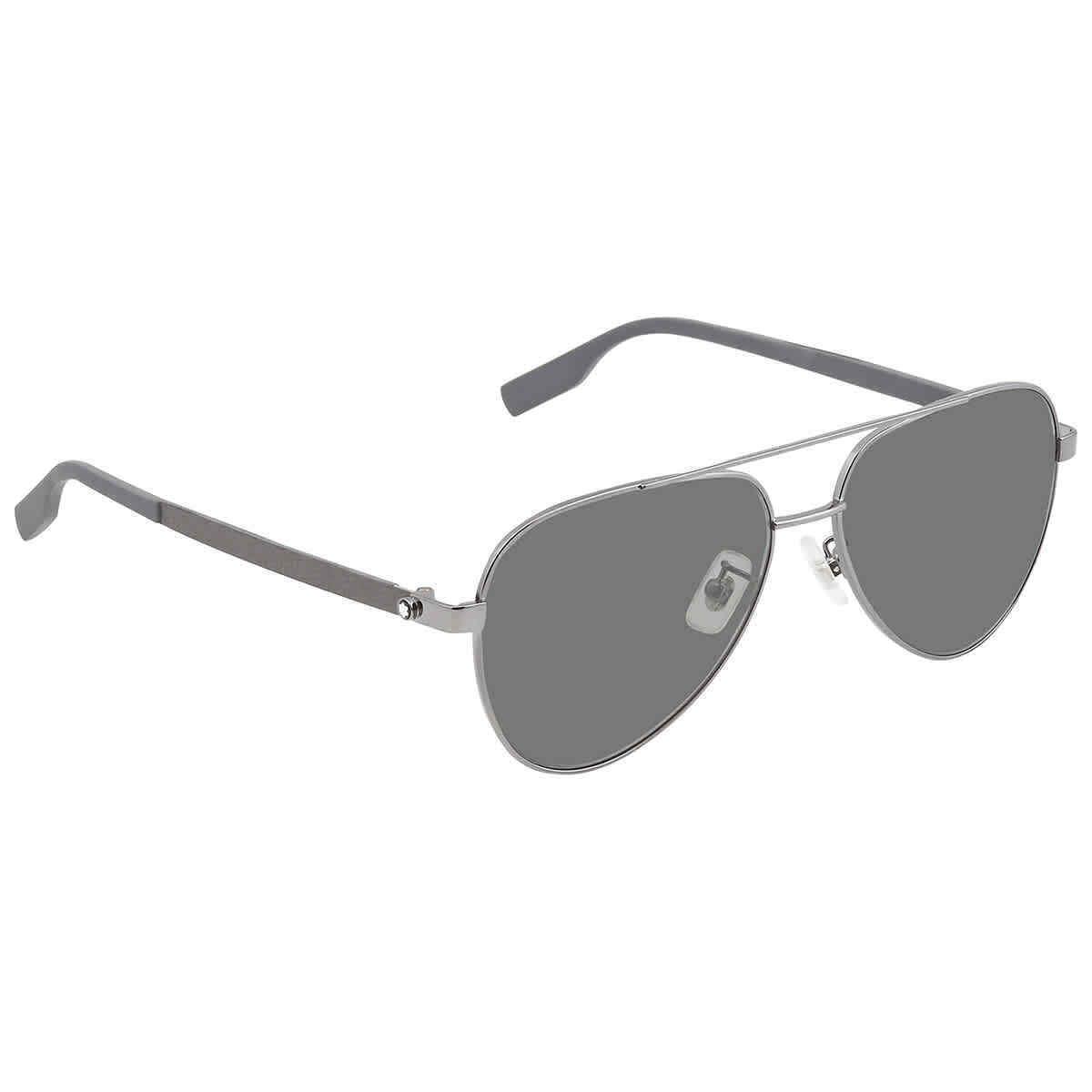 Montblanc Grey Pilot Men`s Sunglasses MB0182S 002 59 MB0182S 002 59