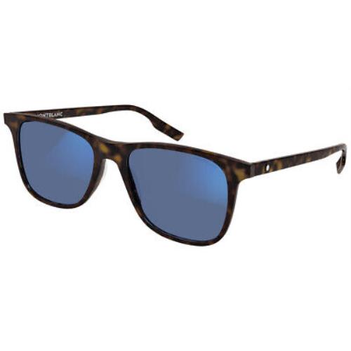 Montblanc MB0174S Men Sunglasses Rectangle Havana 54mm