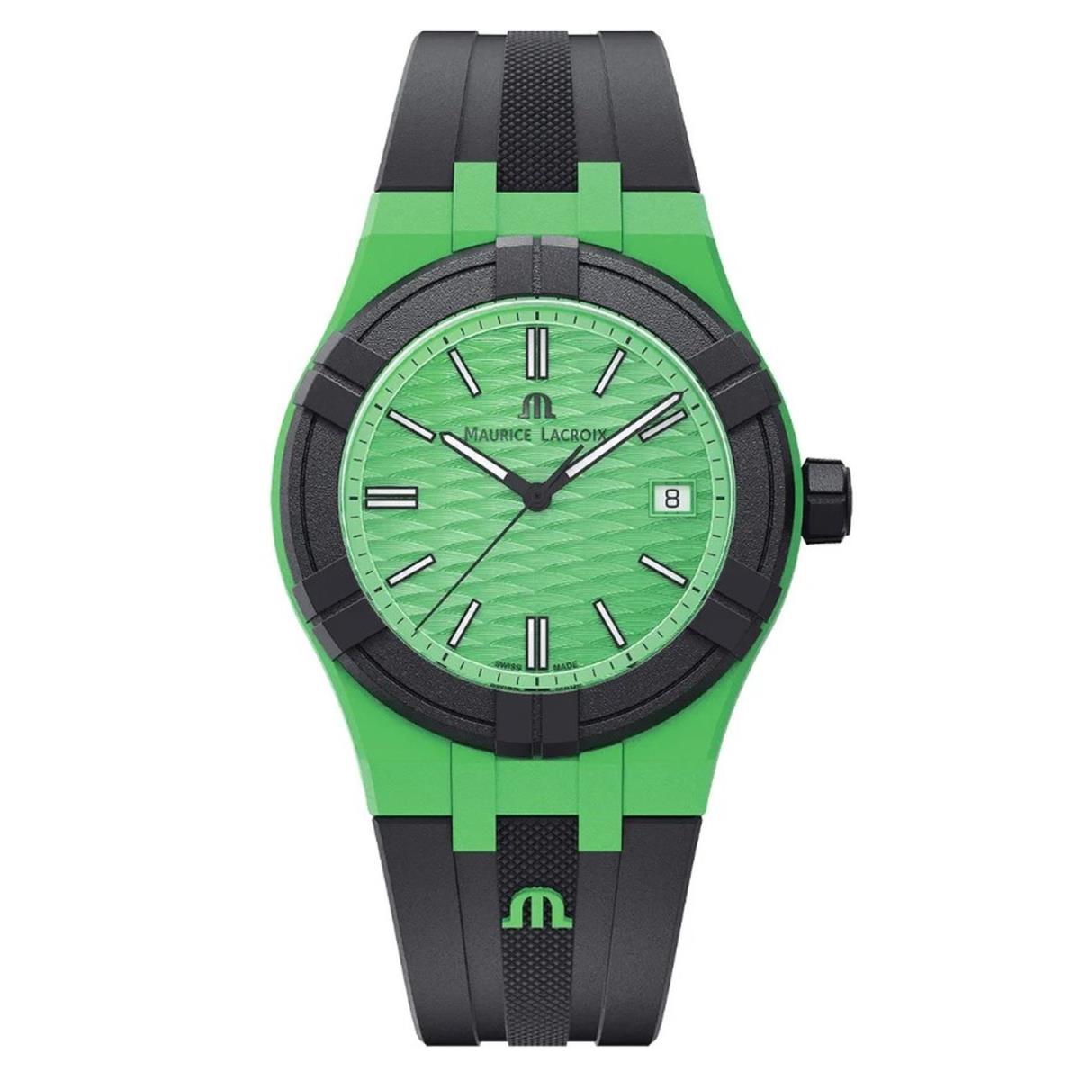 Maurice Lacroix AI2008-70070-300-0 Men`s Aikon Tide Green Dial Quartz - Dial: Green, Band: Black