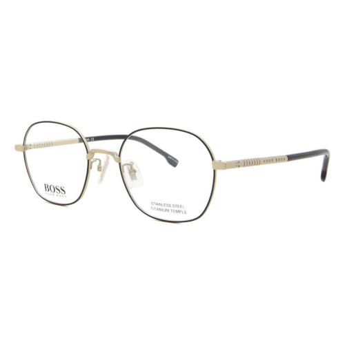 Hugo Boss 1109/F 0NZ Oval Asian Fit Shiny Black/gold Eyeglasses - Frame: Shiny Black/Gold