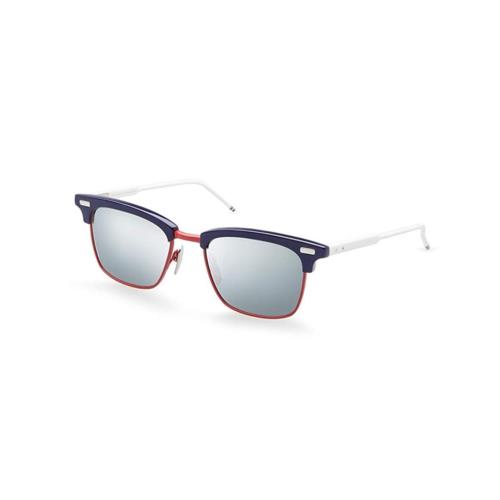 Thom Browne TB-711-D-T-NVY-RED-WHT Sunglasses Grey 52mm