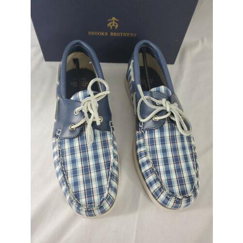 Brooks Brothers Men`s sz 12 D - Blue Plaid Boat Shoes