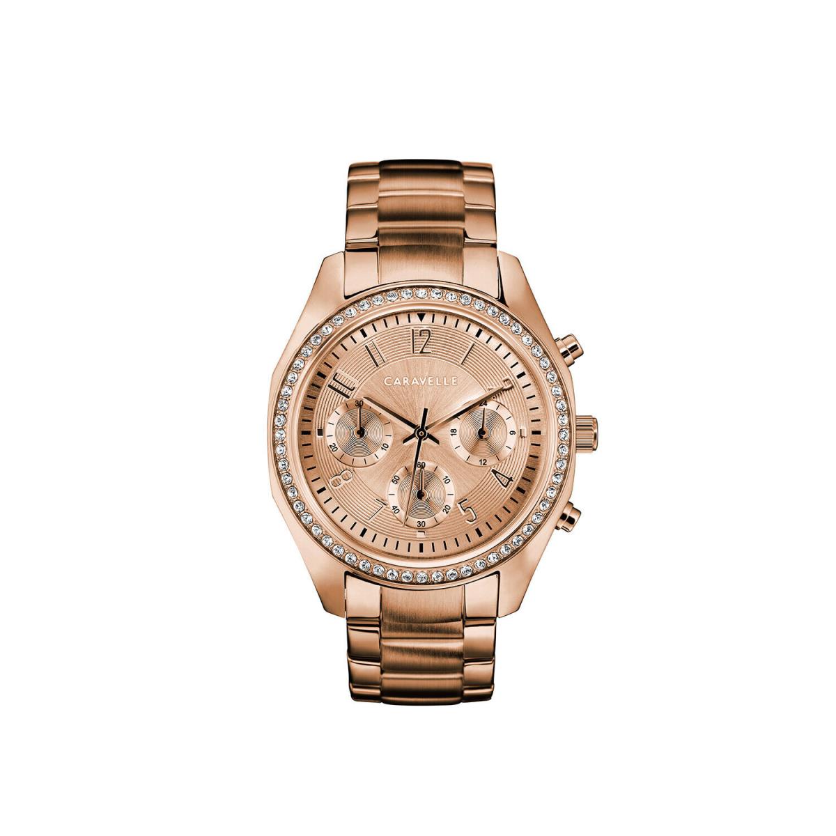 Caravelle Women`s Quartz Chronograph Rose Gold-tone 36mm Watch 44L240
