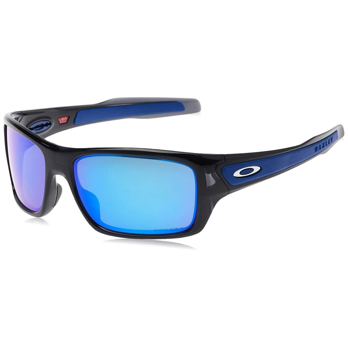 OO9263-56 Mens Oakley Turbine Sunglasses - Frame: Black, Lens: Blue