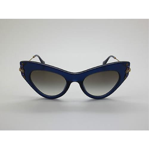 Miu Miu Smu 04P 0AX-0A7 Blue Cat-eye 49mm Sunglasses