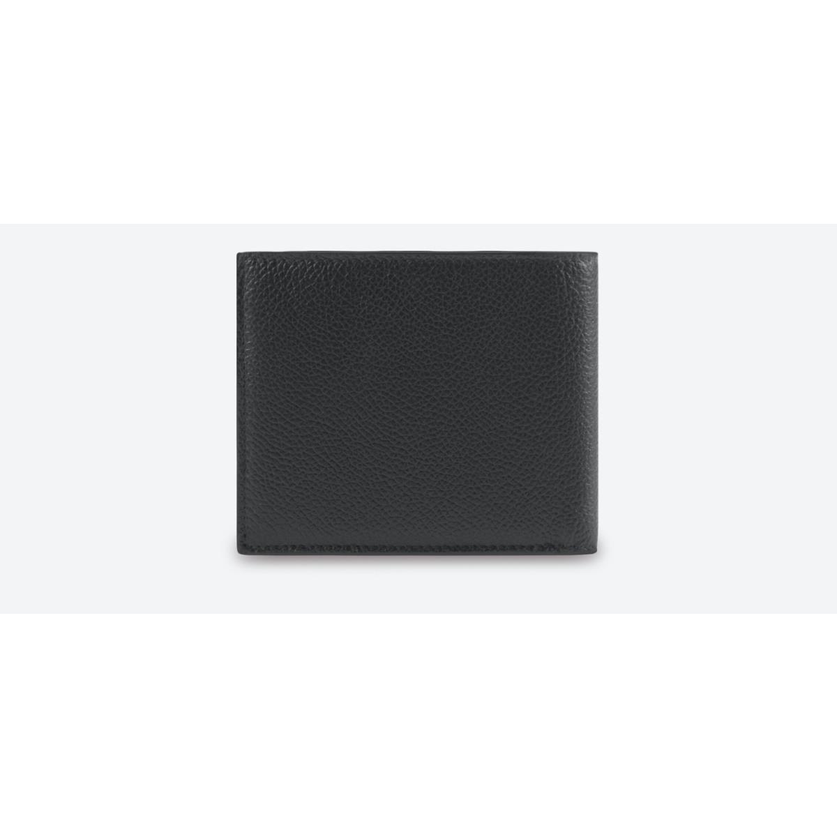 Balenciaga Mens Leather Cash Square Black White Bi Fold Wallet