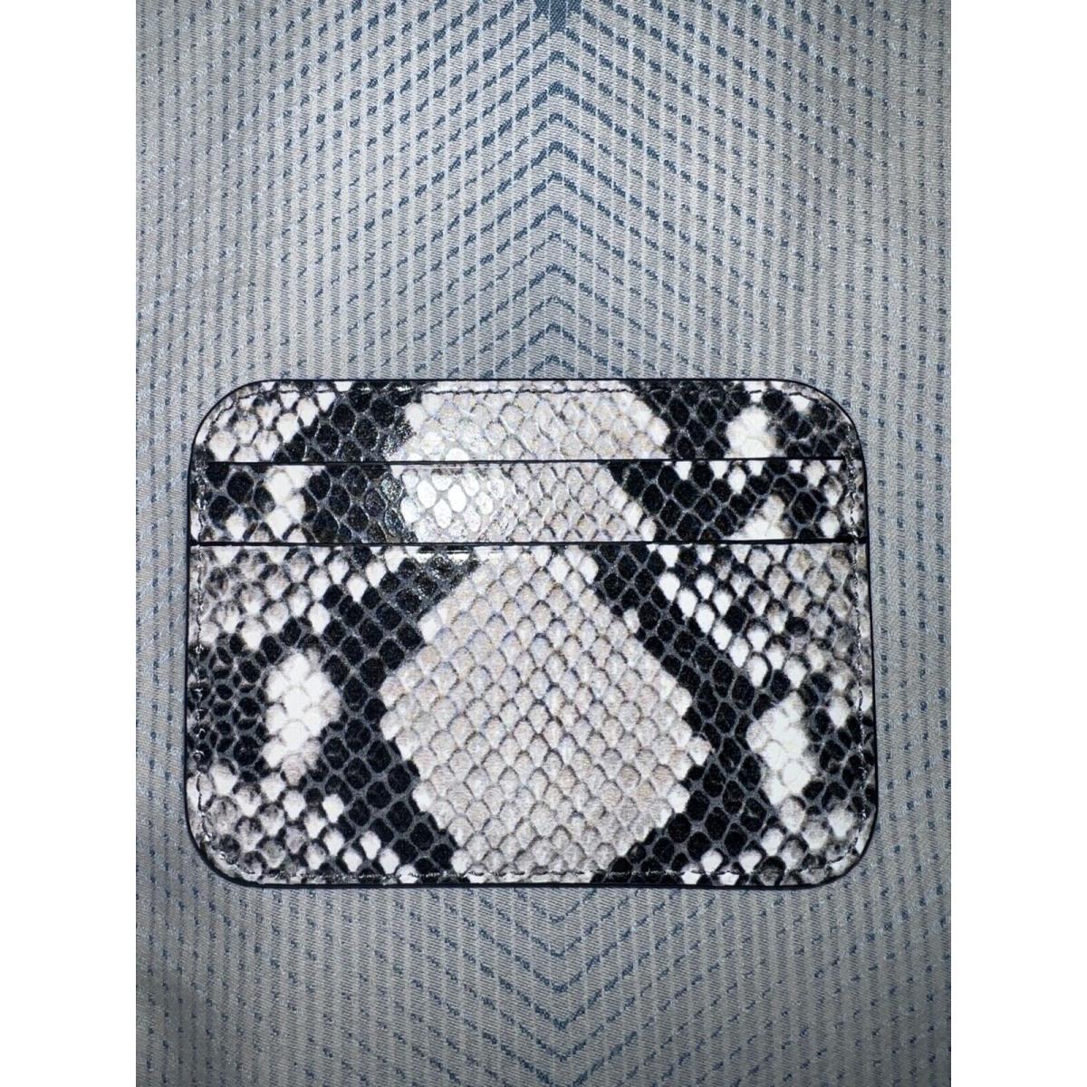 Balenciaga Mens White and Black Leather Python Design Credit Card Holder