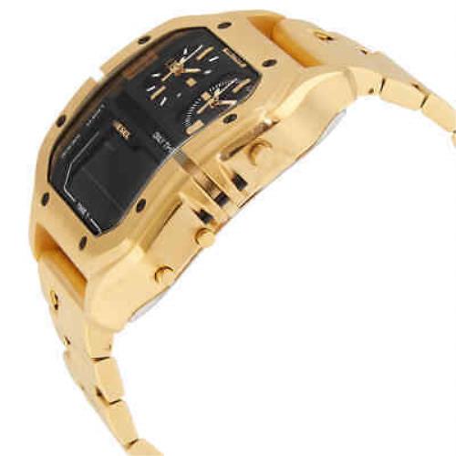 Diesel watch Clasher - Black Analog / Digital (Three Time Zone) Dial, Gold-tone Band 0