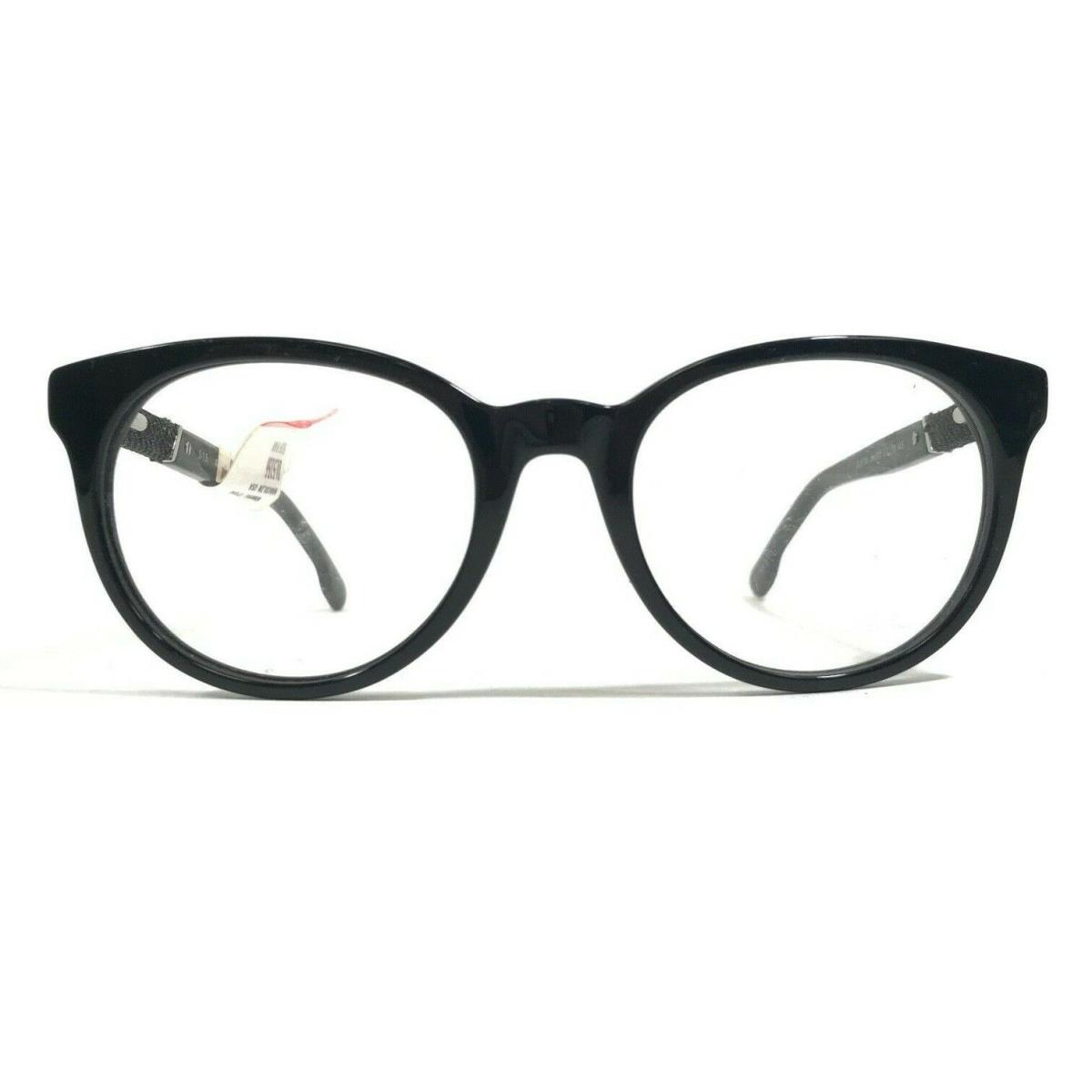 Diesel DL5156 col.001 Eyeglasses Frames Black Round Full Rim Horn Rim 51-19-145