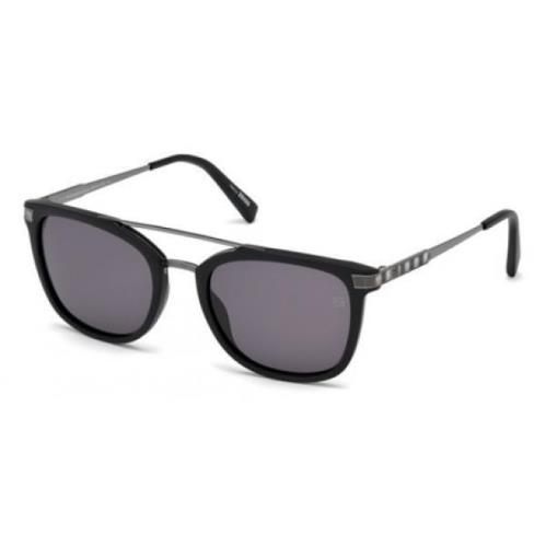 Ermenegildo Zegna Sunglasses EZ 0078 02A Matte Black Silver / Smoke 54mm