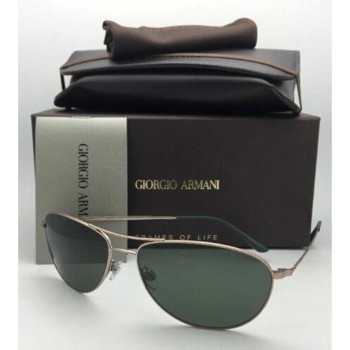 Giorgio Armani Sunglasses AR 6024 3004/31 Matte Gold Aviator Frame w/ Green