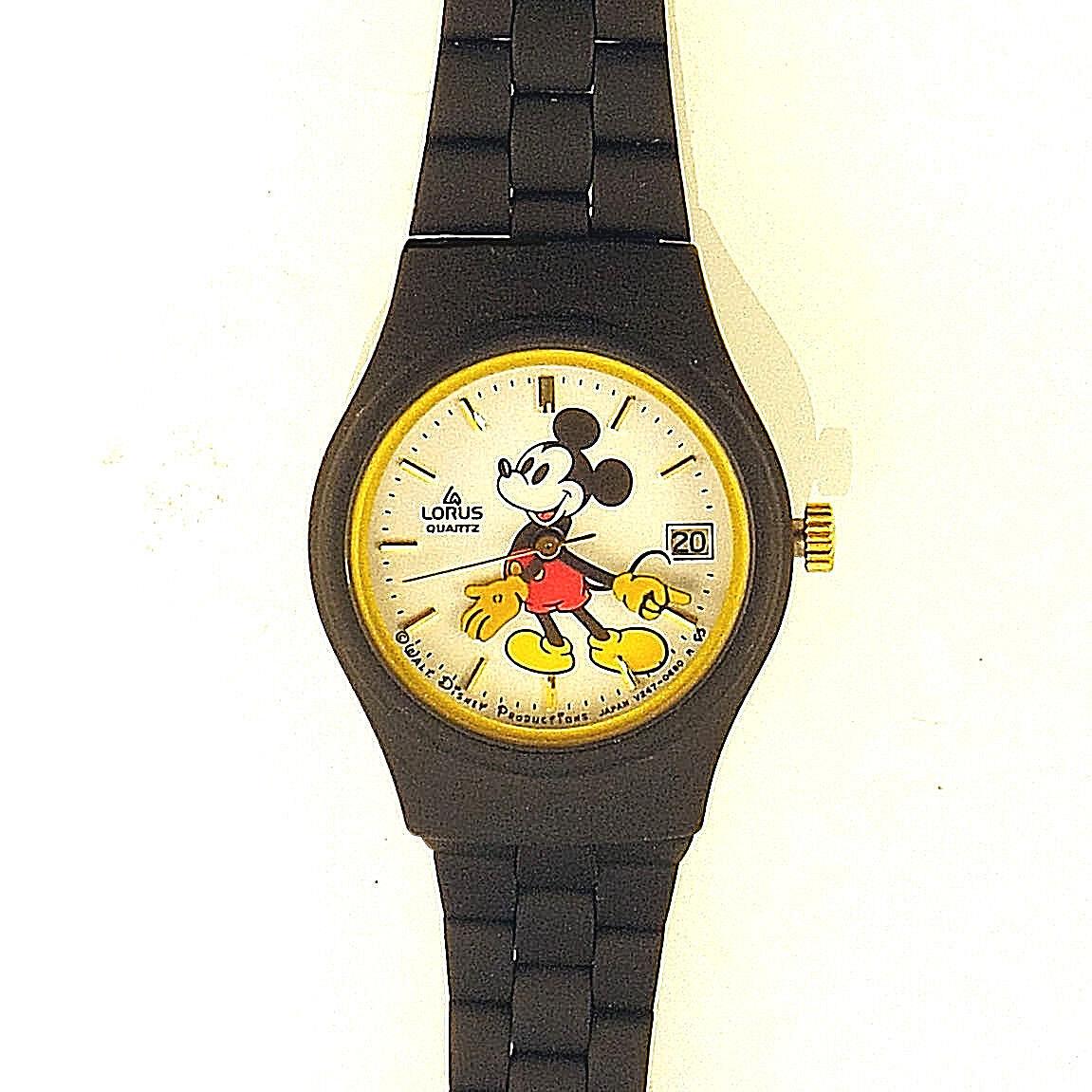 Lorus Mickey Disney Lady Black Metal Band White Easy Read Dial Mickey Arms Point