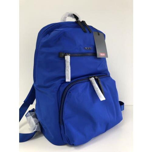 Tumi Cora Backpack Shoulder Bag Dazzling Blue Nylon 5 Leather