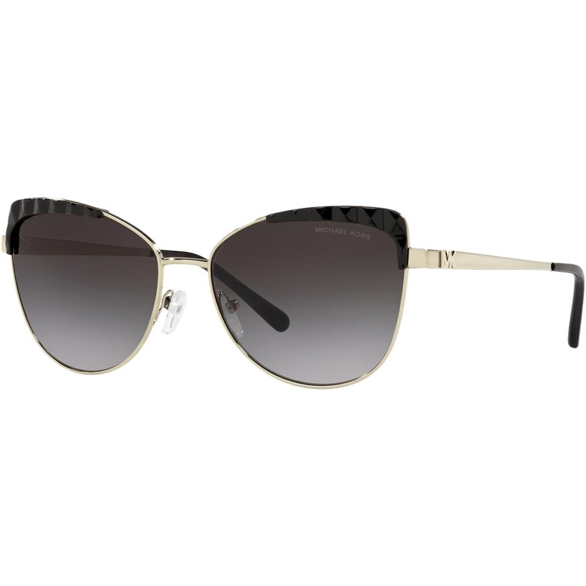 Michael Kors San Leone Women`s Light Gold-tone Cat Eye Sunglasses MK1084 10148G