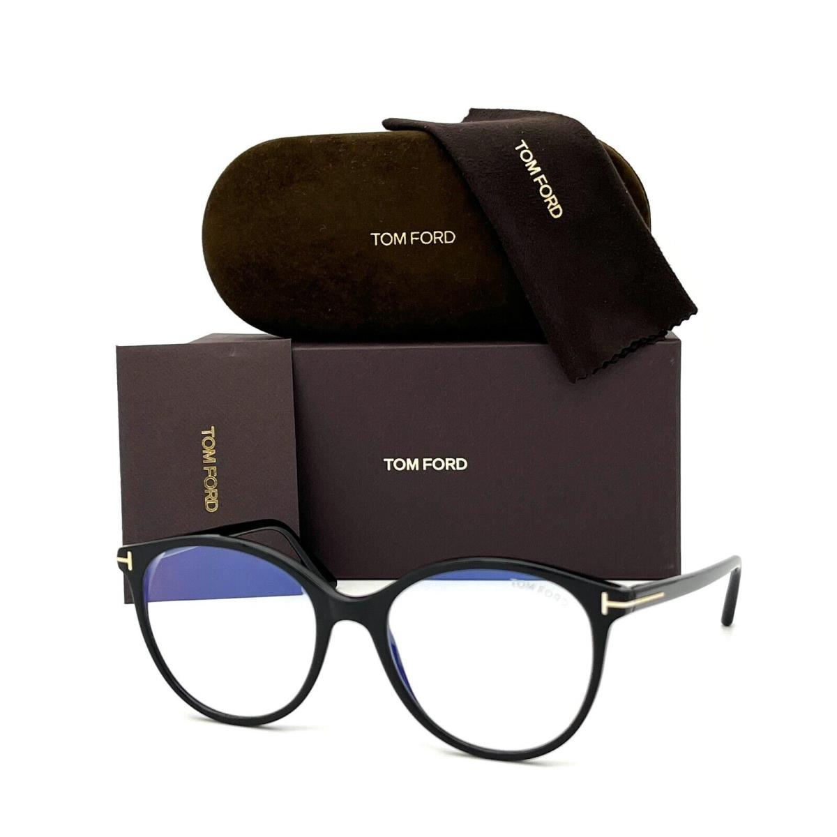 Tom Ford FT5742-B 001 Black / Blue Block 53mm Eyeglasses TF5472-B