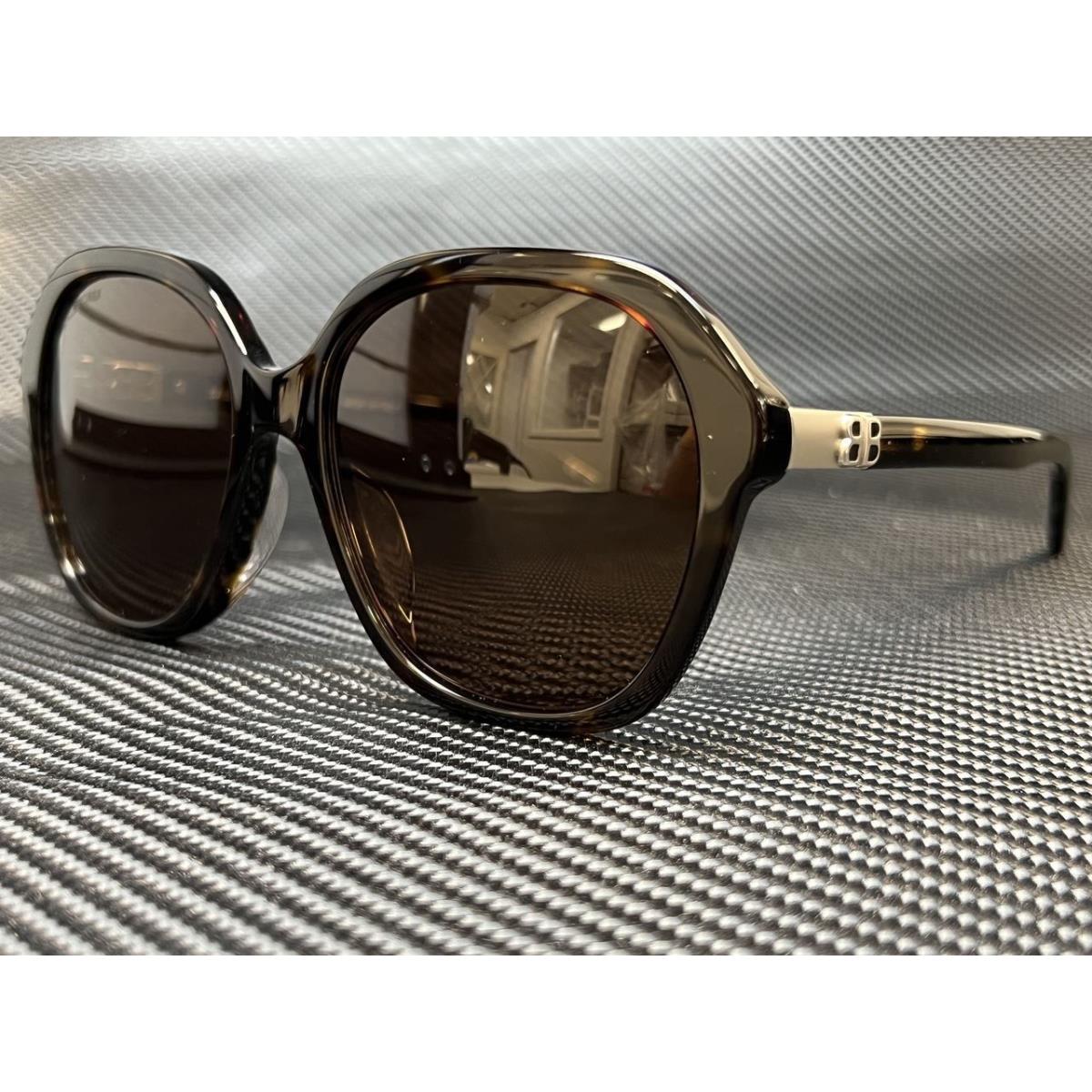 Balenciaga BB0184SA 002 Havana Square Women`s 57 mm Sunglasses