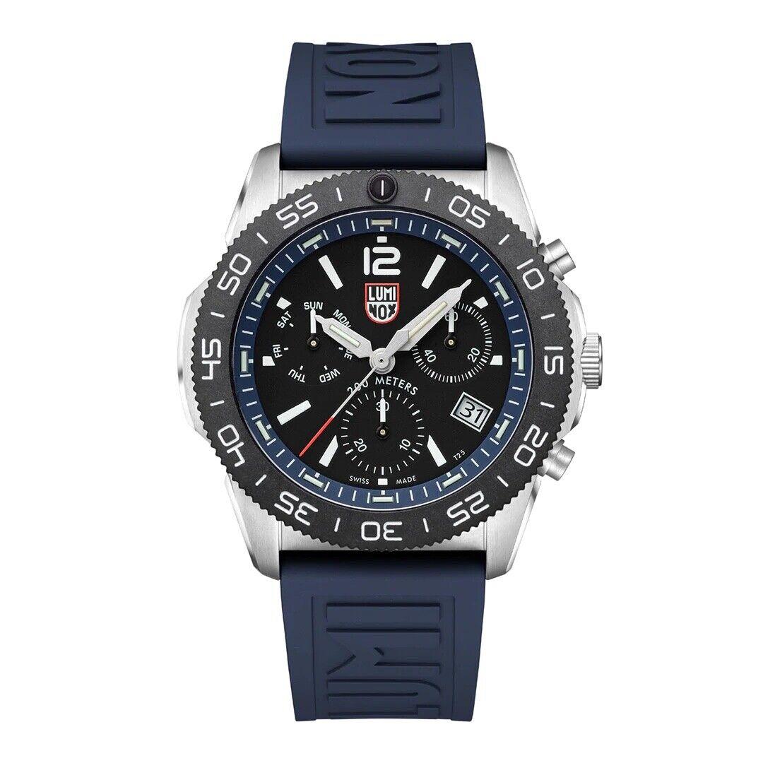 Luminox Pacific Diver XS.3143 Chrono 44mm Blue Rubber Steel Quartz Men`s Watch