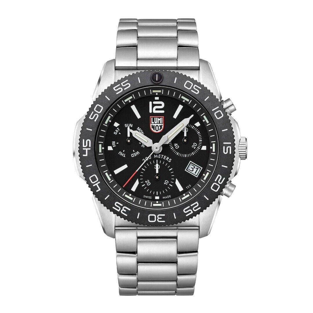 Luminox Pacific Diver XS.3142 Chrono Black Dial 44mm Steel Quartz Men`s Watch