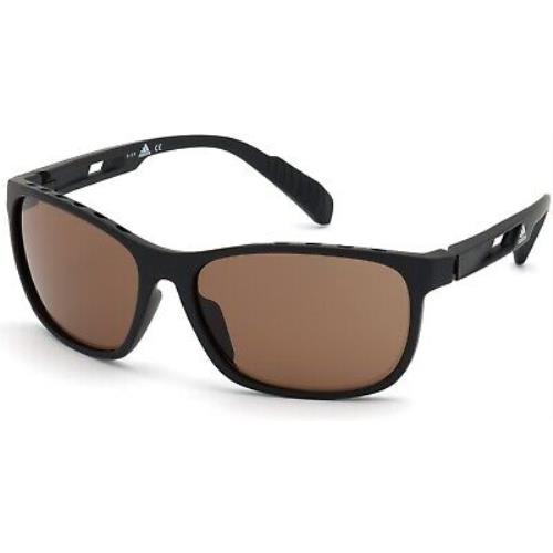 Adidas Sport SP0014 Matte Black Brown Lenses 02E Sunglasses
