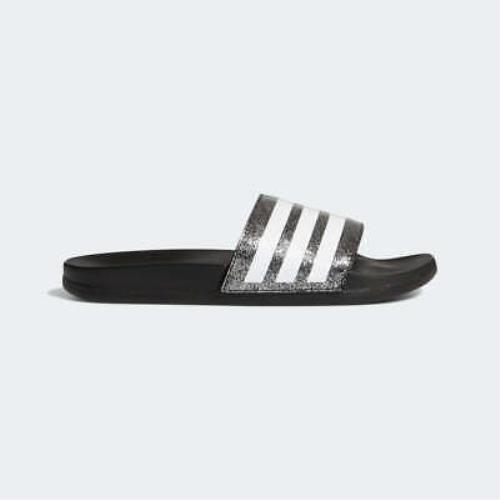 Big Kid`s Adidas Adilette Comfort Slide Sandals Black/white FY8836