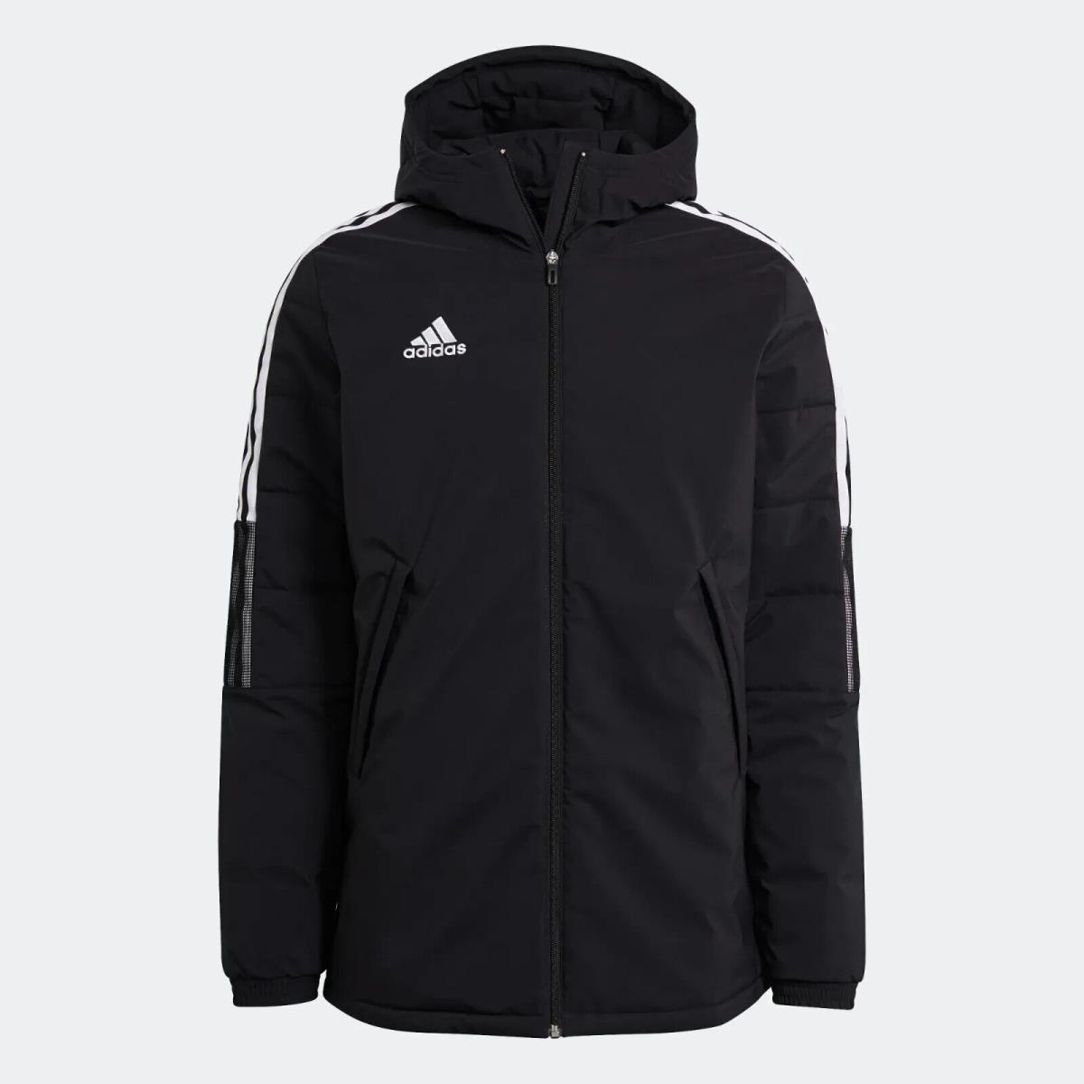 Adidas Tiro Men`s Size 2XL Padded Jacket Winter White Black Parka Coat GL6861