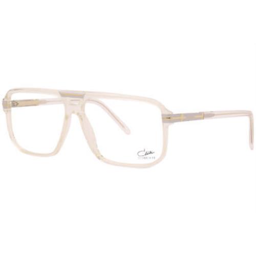 Cazal 6022 003 Eyeglasses Men`s Crystal/silver Full Rim Pilot Optical Frame