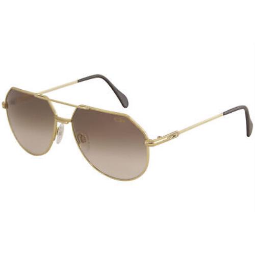 Cazal Legends Men`s 724/3 001 Gold Plated/brown Retro Pilot Sunglasses 61-mm - Gold Frame, Brown Lens