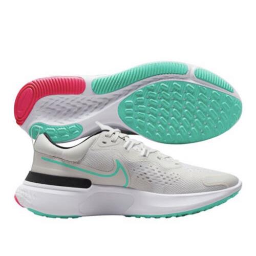Men Nike React Miler 2 Trainers Shoes Sneaker Platinum Tint Turquoise CW7121-004