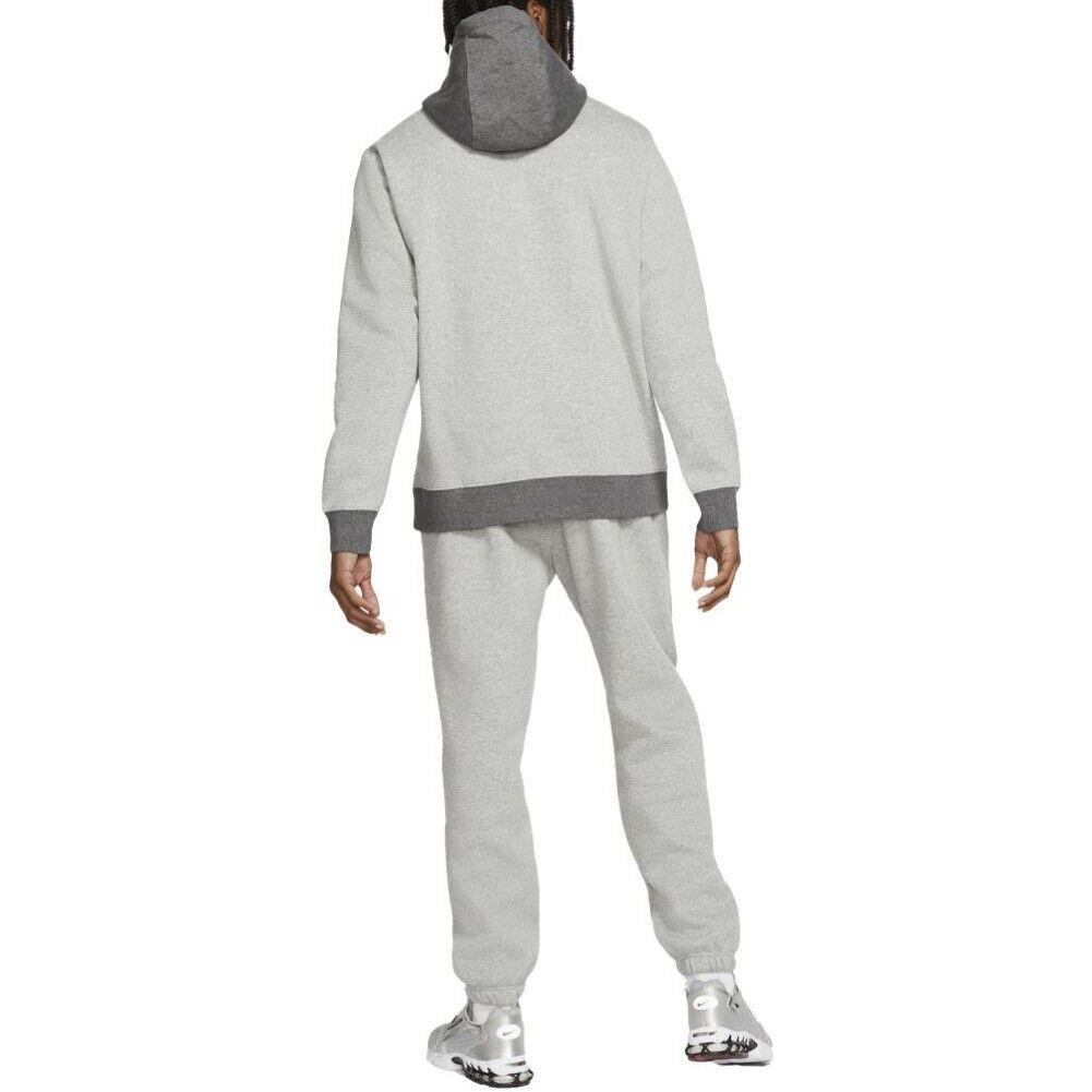 Nike Men`s 2-Piece Jogger Set Fleece Athletic Jogger Pants and Hoodie Tracksuit Grey