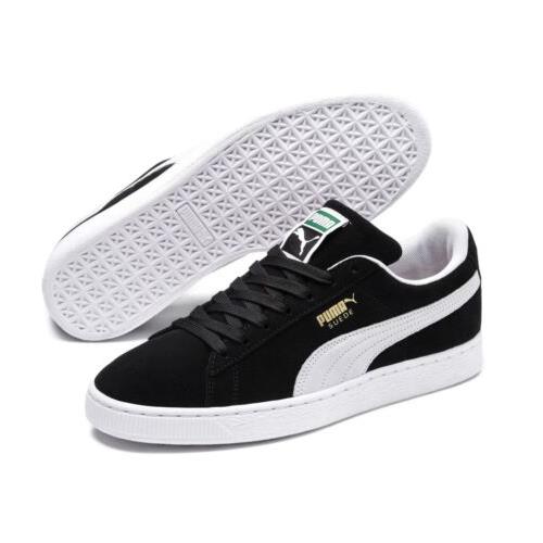 Puma Suede Classic+ Men`s Shoes Athletic Sneaker Lifestyle Black White Trainers