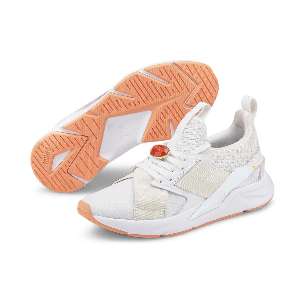 Women`s Shoes Puma Muse X5 Crystal Athletic Sneakers 38409901 Puma White / Peach