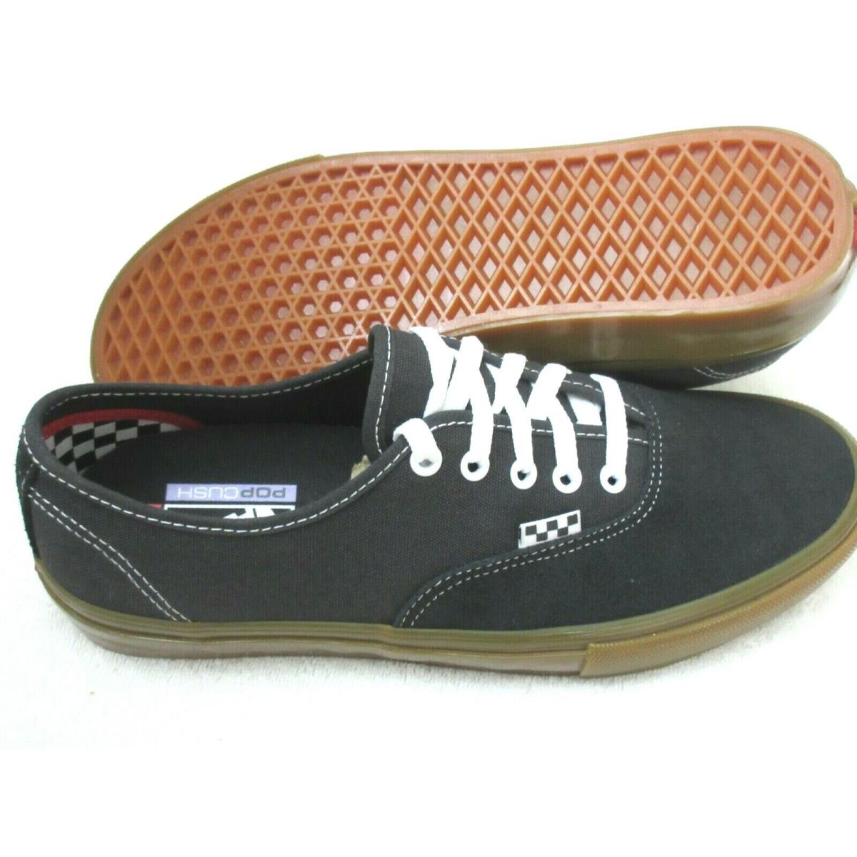 Vans Skate Authentic Men`s Skate Black Raven Gum Bottom Suede Canvas Shoes Size 13