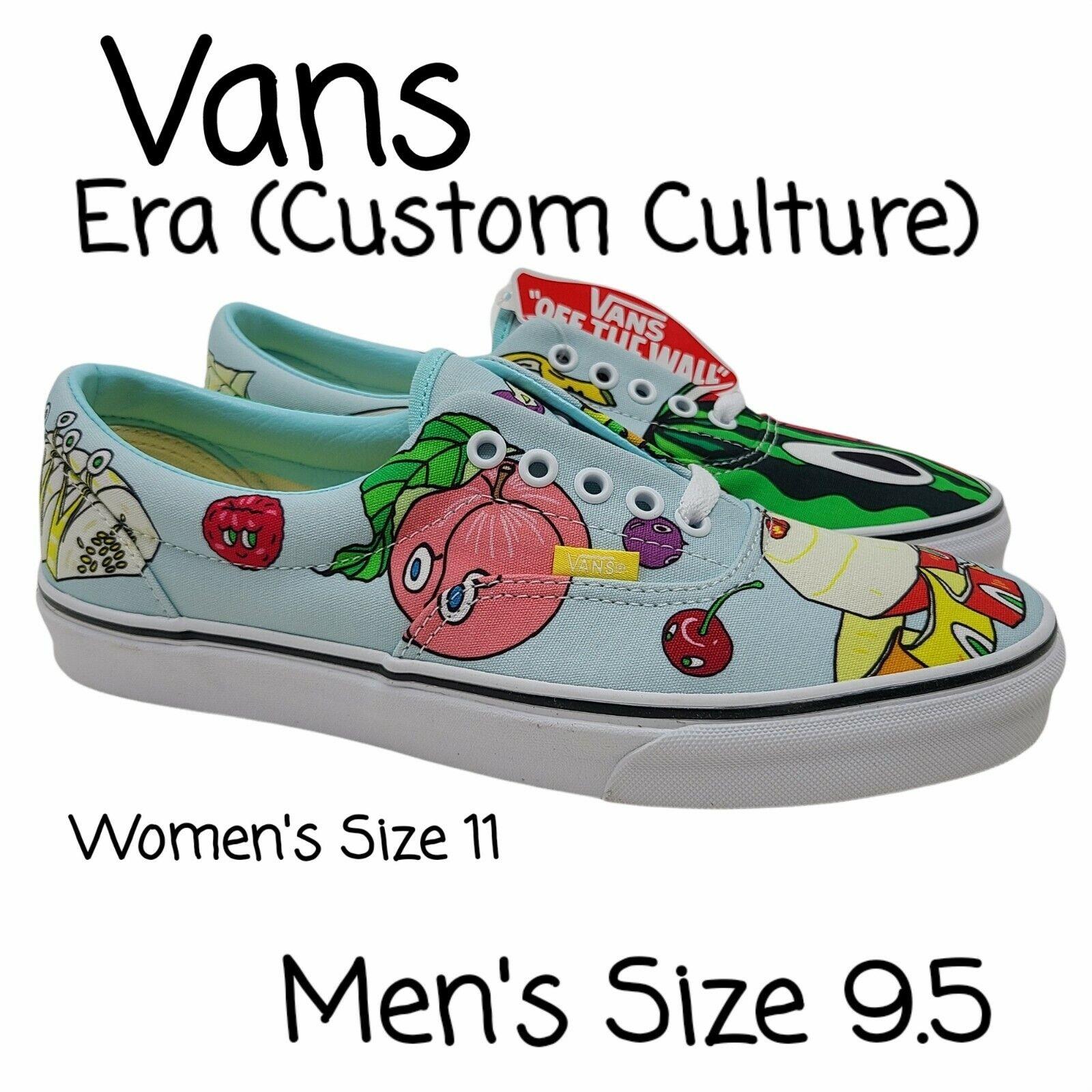 Vans Era Custom Culture Hoya Tropical Fruits Sneaker Shoe US Size 9.5 Men