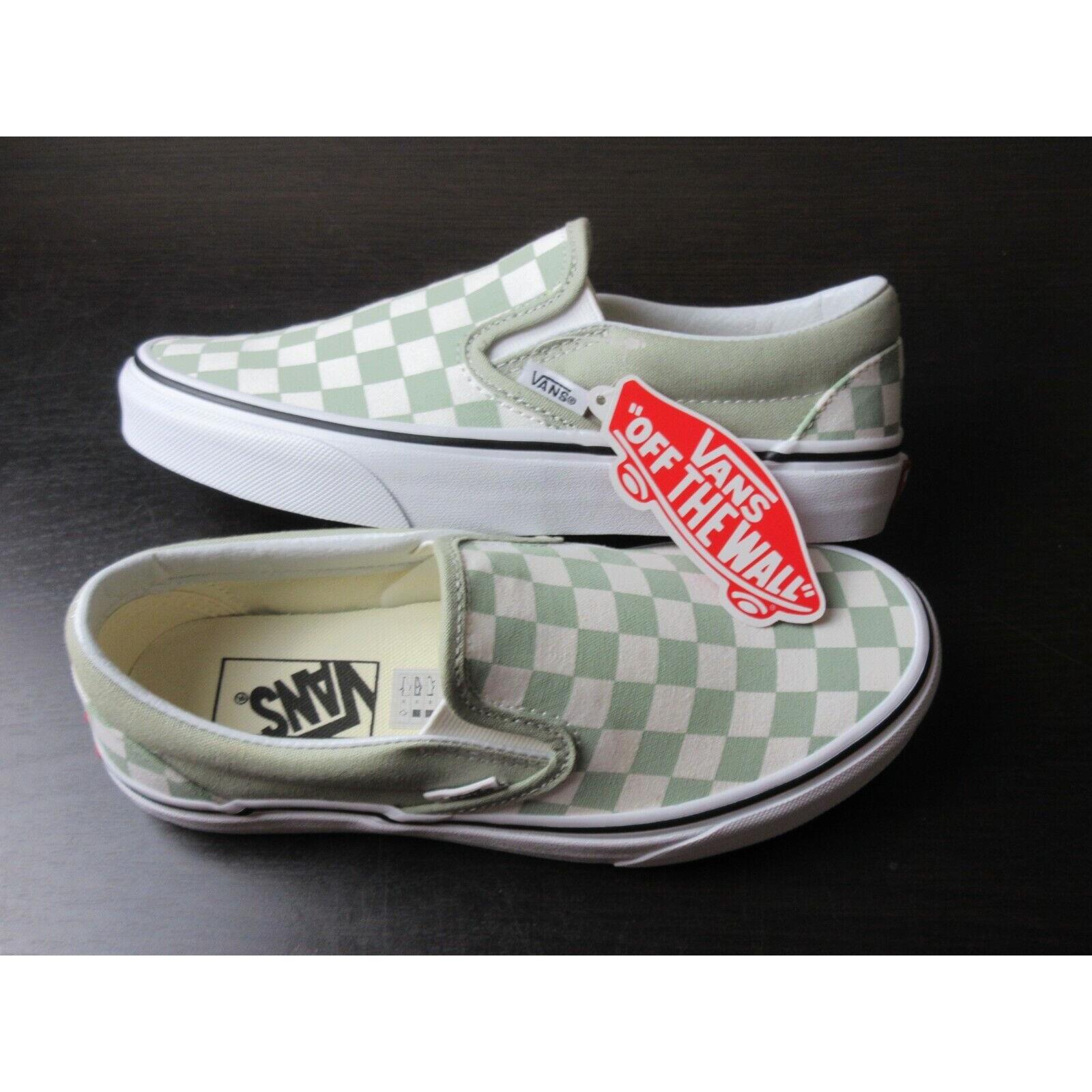 sage green slip on vans