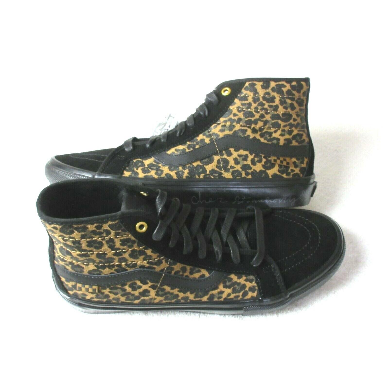 Vans Skate Sk8-Hi Men`s x Cher Strauberry Cheetah Shoes Black Size 11.5