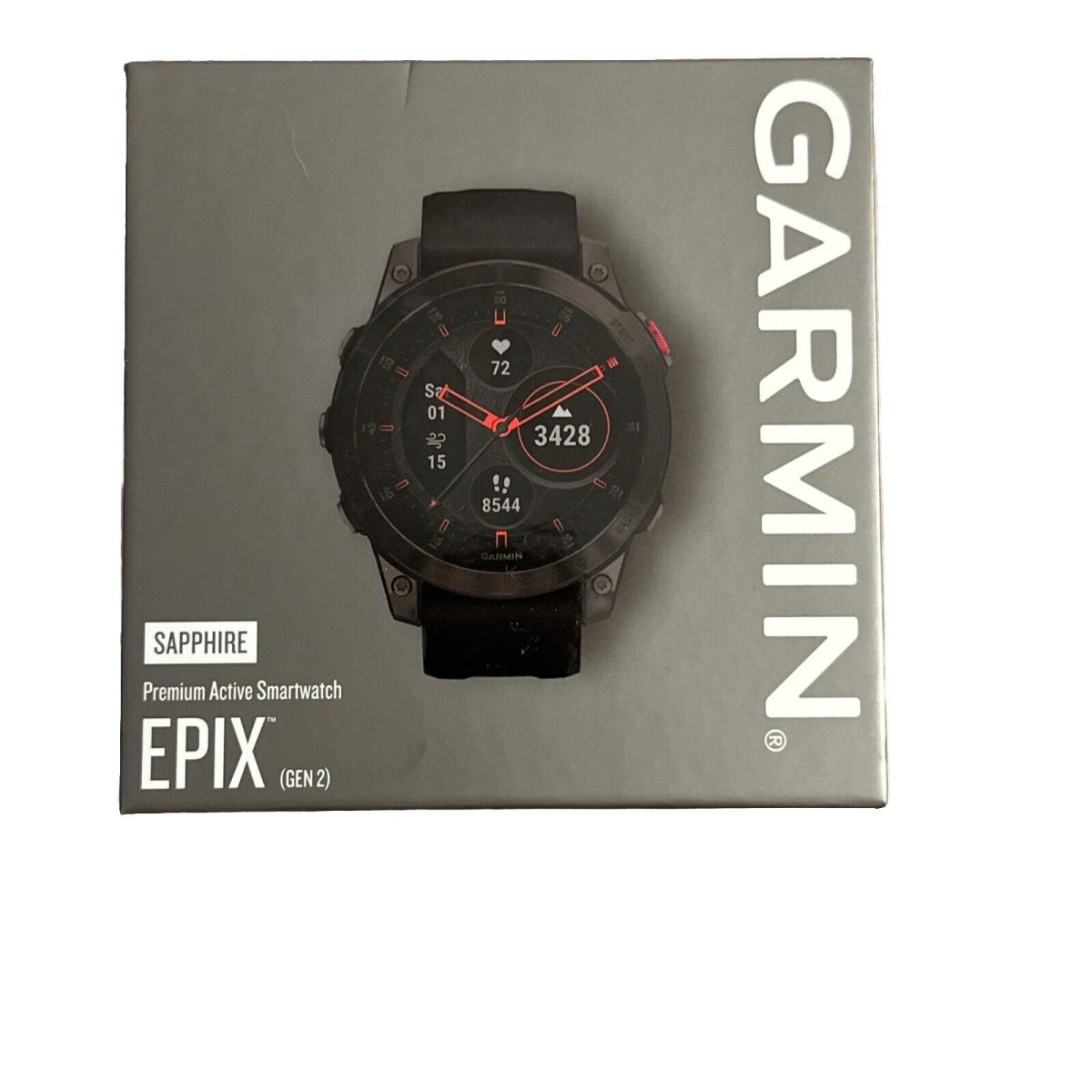 47mm Garmin Epix Gen 2 Premium Active Smartwatch Sapphire Display Black Titanium