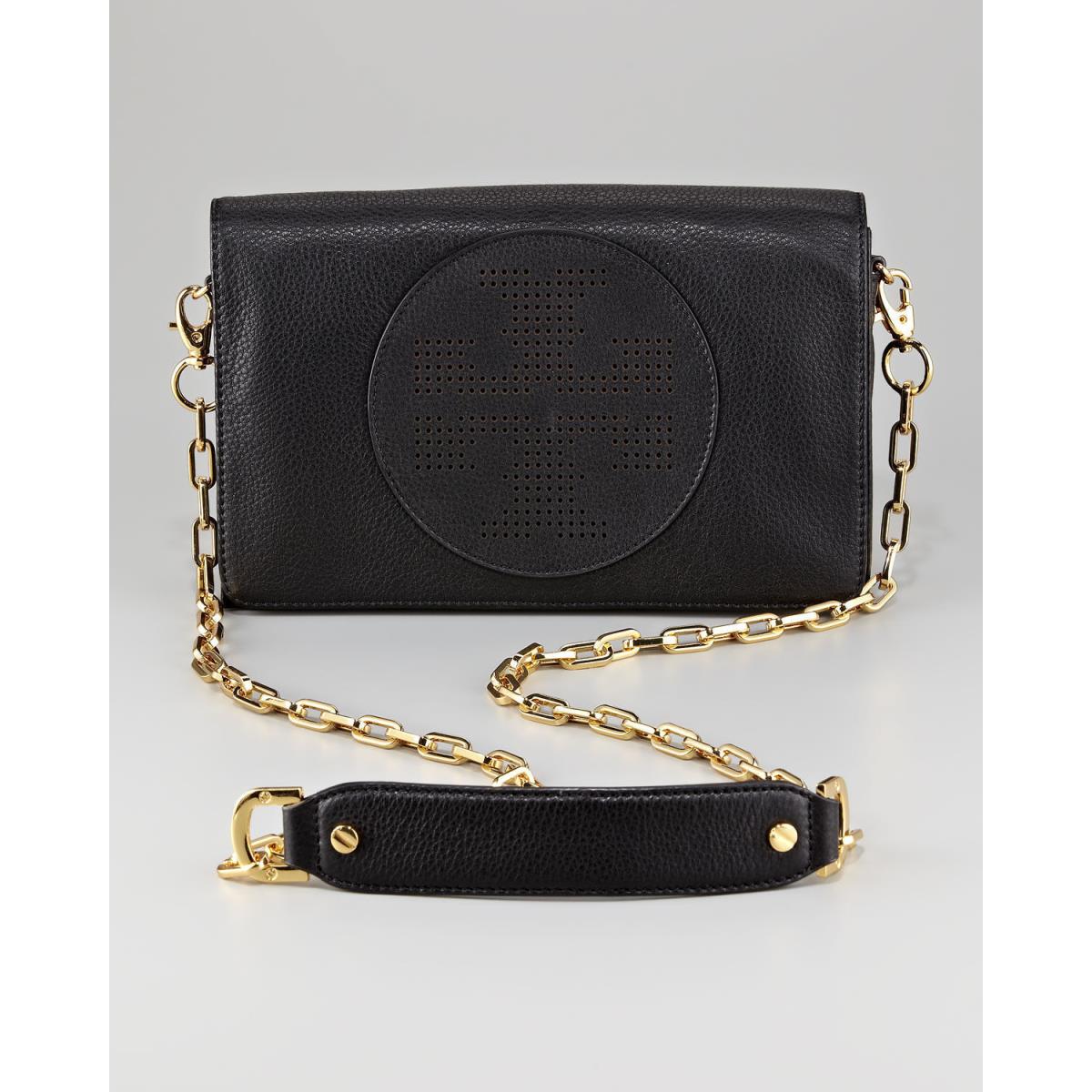 Tory Burch Kipp Perforated Logo Leather Crossbody Bag Black Authntc - Tory  Burch bag - 886762249433 | Fash Brands