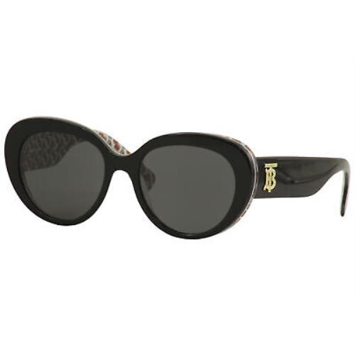 Burberry Women`s BE4298 BE/4298 3822/87 Black Fashion Cat Eye Sunglasses 54mm