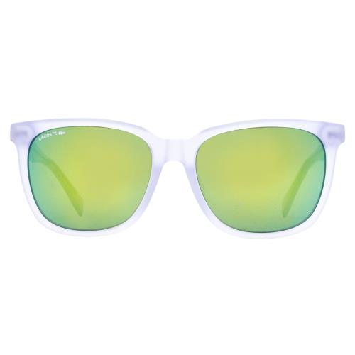 Lacoste Rectangular Sunglasses L838SA 971 Matte Crystal 56mm 838 - Frame: Matte Crystal, Lens: Gray/Green Mirror