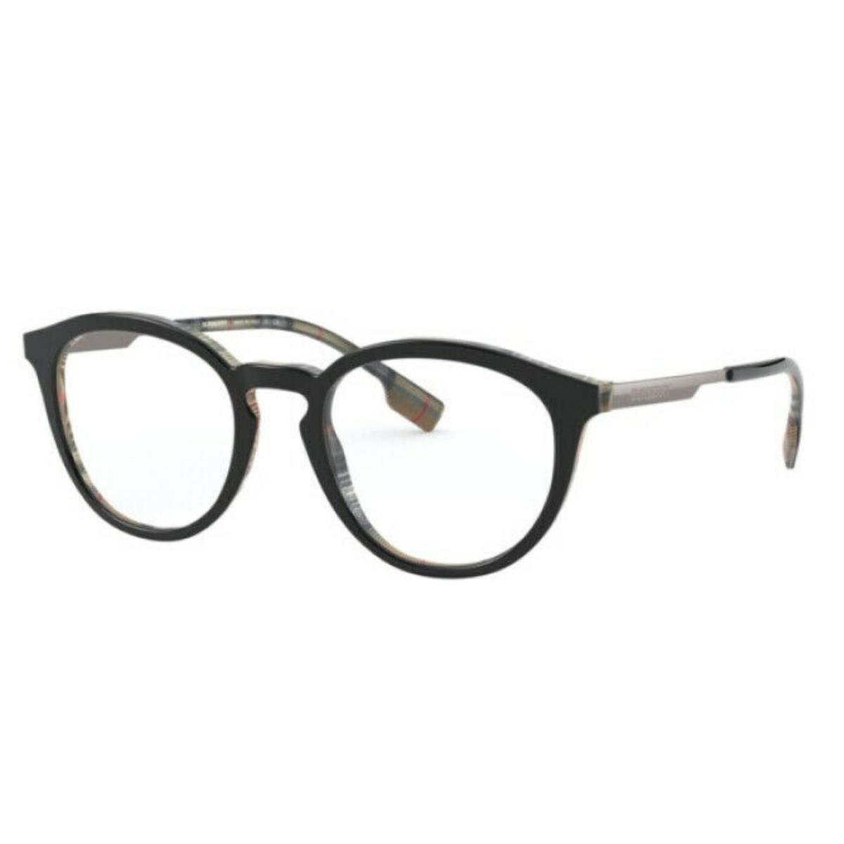 Burberry Eyeglasses B 2321 3838 51-20 Black Silver Frames with Plaid Design